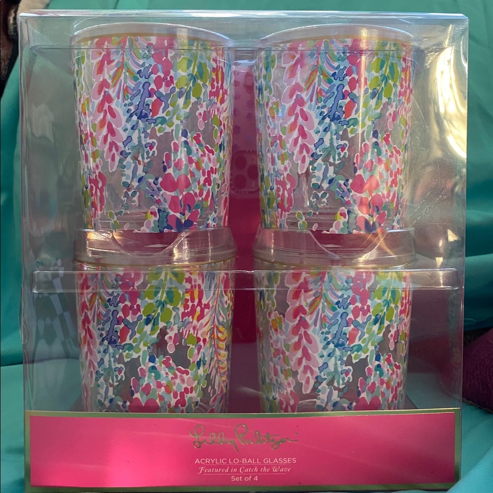 Lilly Pulitzer Acrylic Lo-Ball Glasses